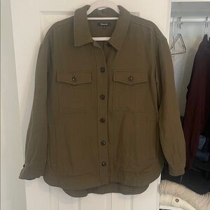 Madewell Utility shacket in Olive